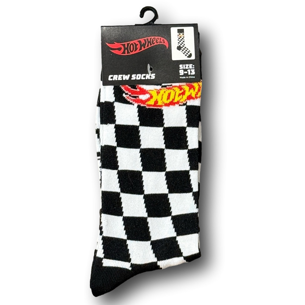 3/$20 Hot Wheels Retro Logo Funny Novelty Crew Socks - NWT